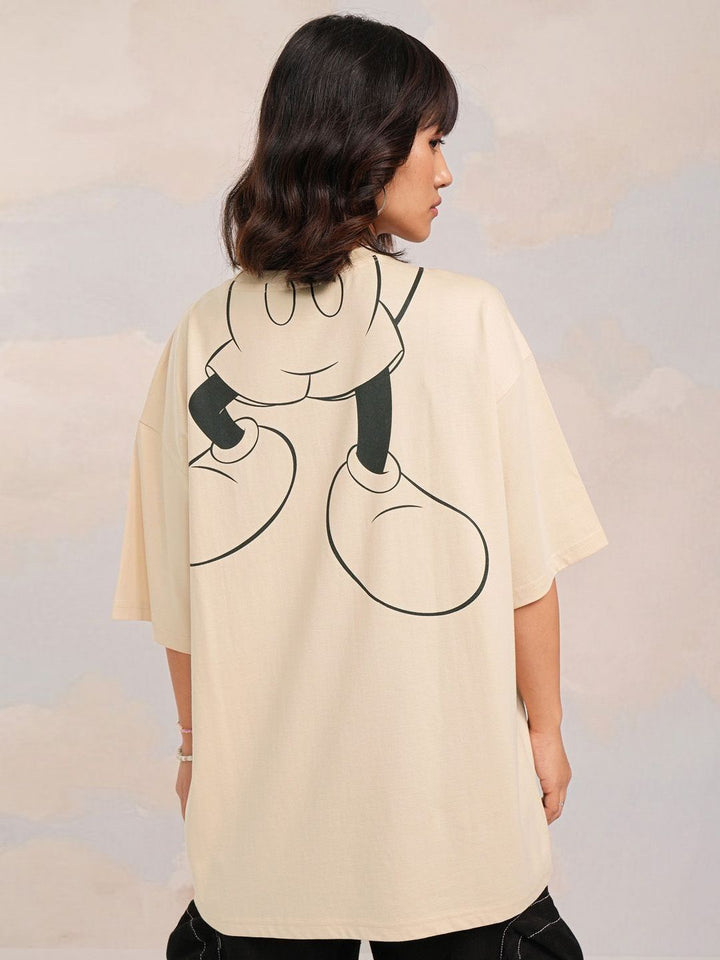 Tokyo Talkies Women Mickey Mouse Printed Oversized Tshirt