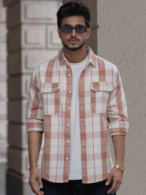Powerlook Men Opaque memeriksa baju kasual