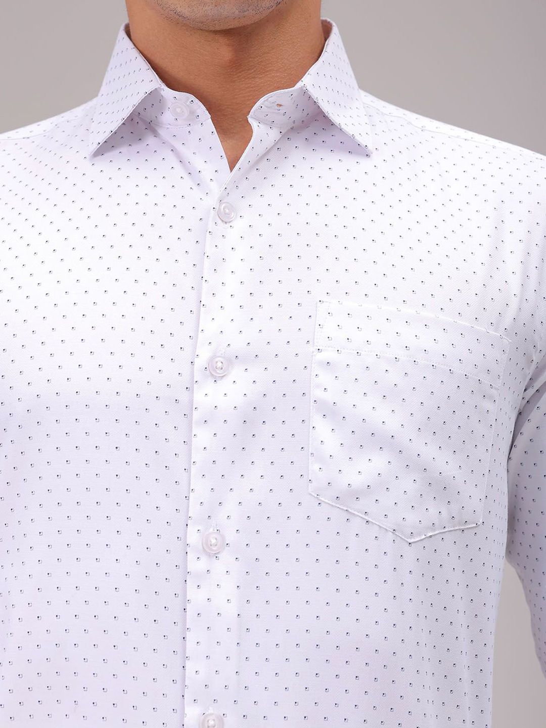 The Indian Garage Co. X Luxe Men Cutaway Collar Micro Ditsy Printed Cotton Formal Shirt