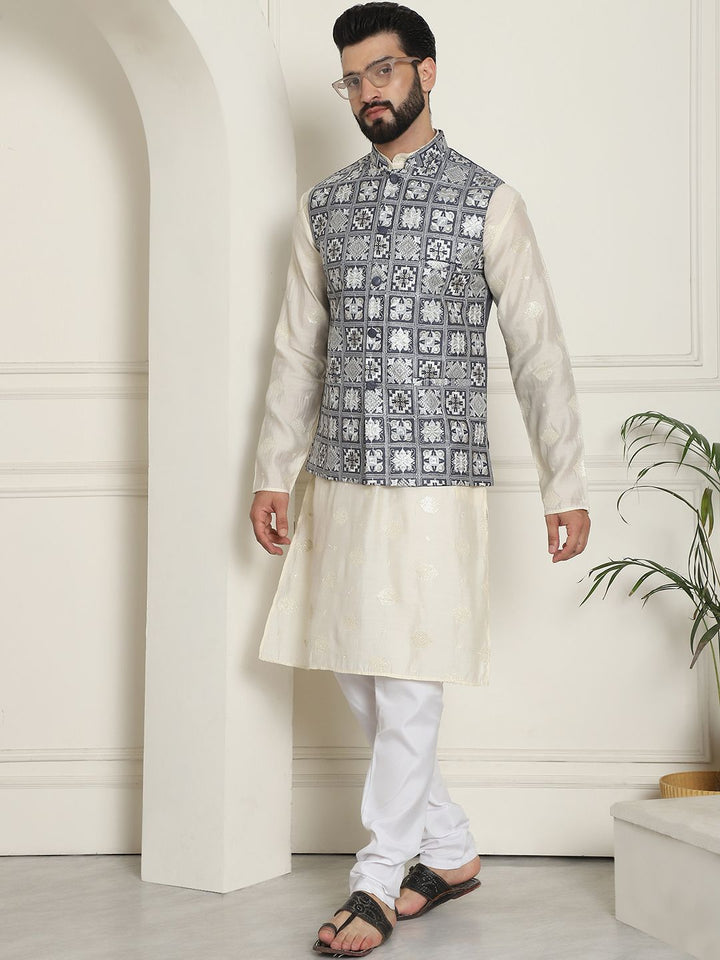 SOJANYA LUXE Jaket Nehru Kolar Mandarin Sulam Lelaki