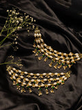 PANASH Gold-Plated Pearls Beaded Contemporary Ear Chain