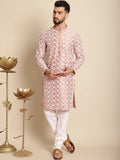 Anouk Floral Embroidered Band Collar Regular Kurta with Churidar