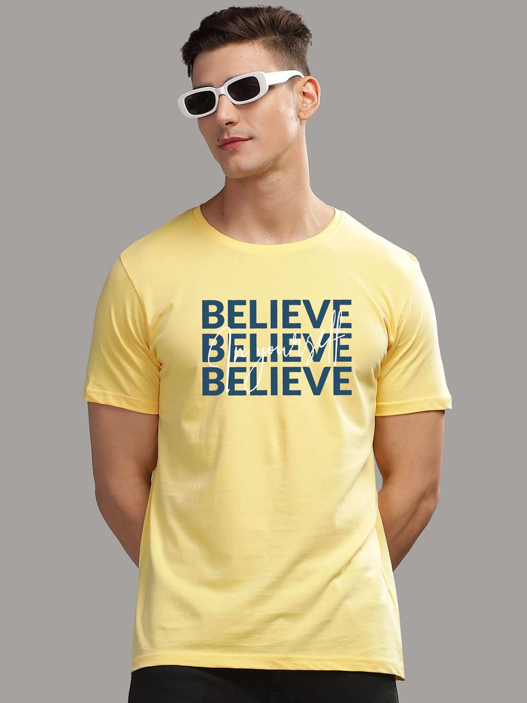 ADRO Men Pack Of 3 Typography Printed T-shirt