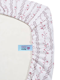 Myntra Elegant Homes White & Pink Floral 400 TC Cadar dengan 2 Sarung Bantal