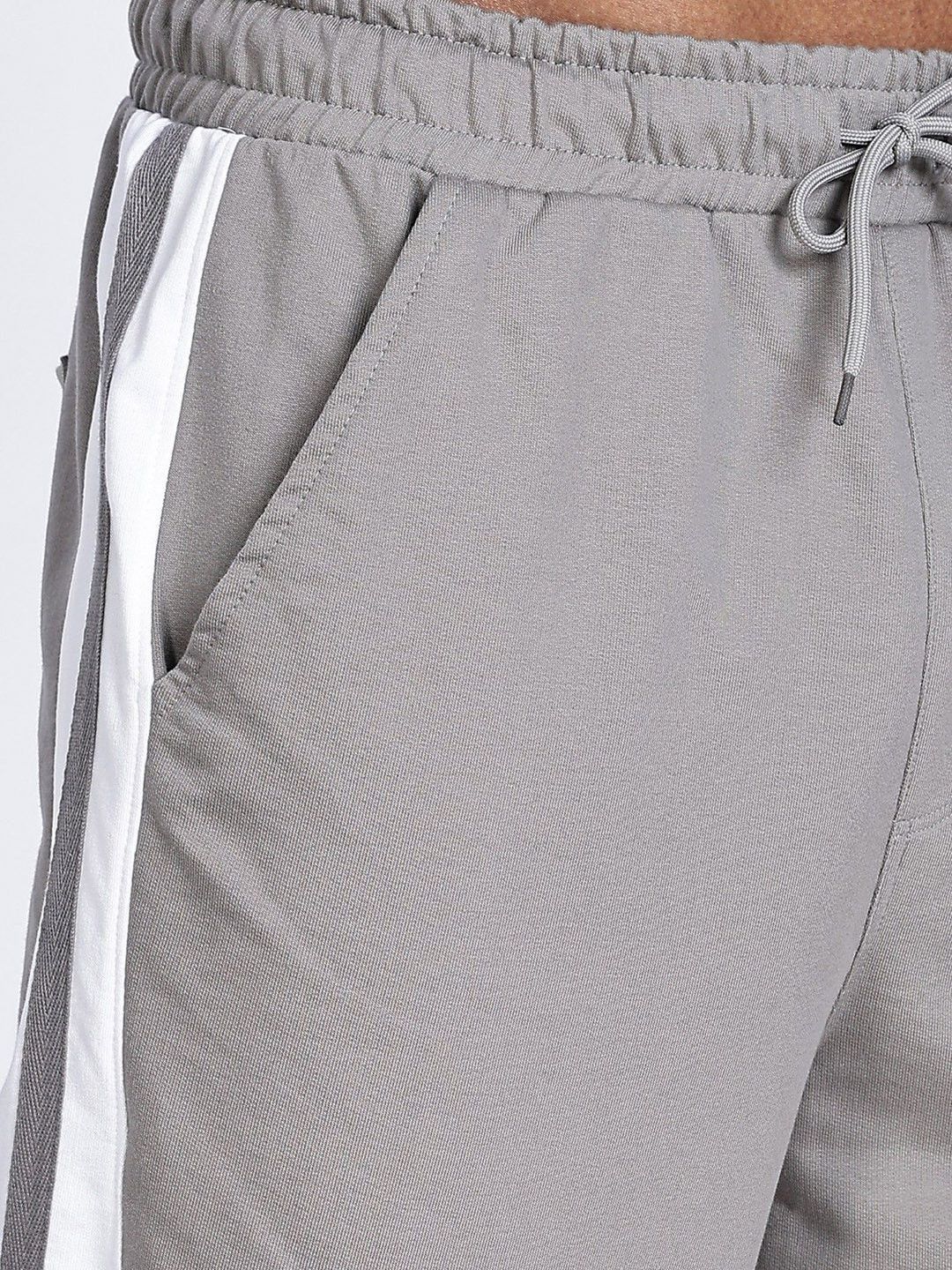 Eszett Men Grey High-Rise Seluar Baggy Biasa Dicuci Mudah