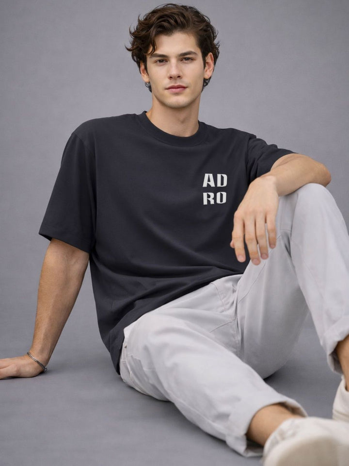ADRO Men Printed Drop-Shoulder Sleeves T-shirt