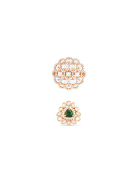 Zaveri Pearls Set Of 2 Cubic Zirconia Stone-Studded Adjustable Finger Rings