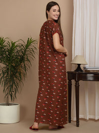 Sweet Dreams Women's Pure Cotton Printed Maxi Nightdress