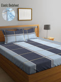 Myntra Elegant Homes Biru 300 TC Dilengkapi Cadar King & 2 Sarung Bantal-250X220 cm