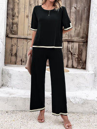 all about you Black T-shirt With Trousers Co-Ords