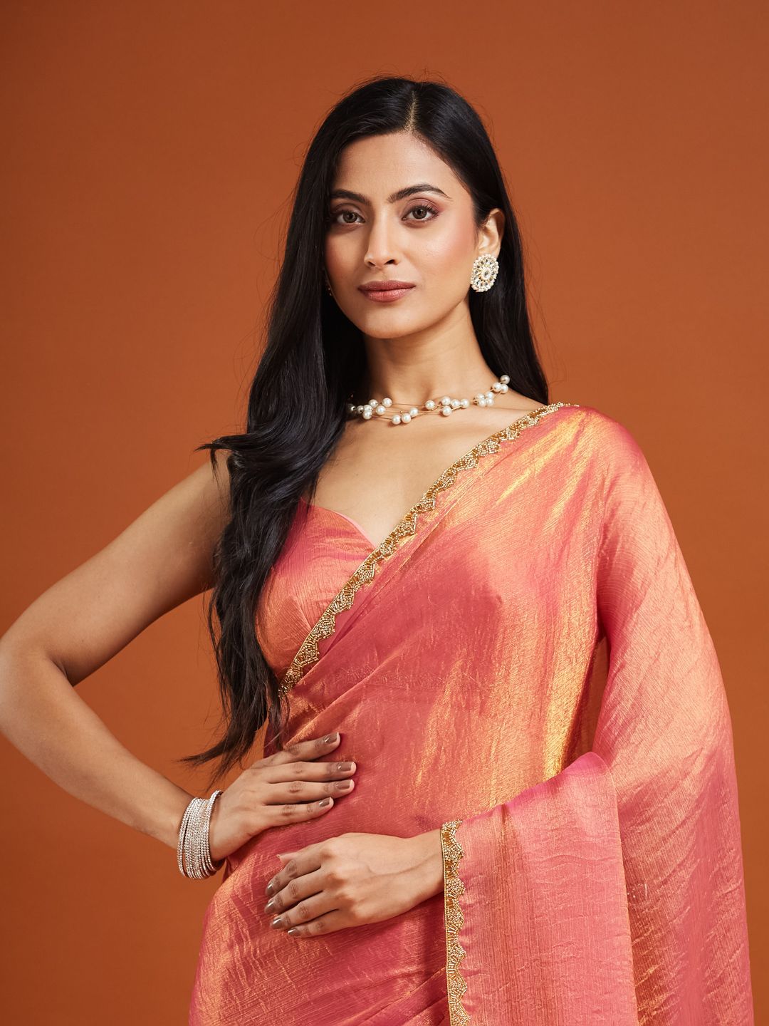 kasee Saree Manik dan Batu Berhias