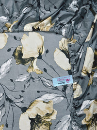 Myntra Elegant Homes Grey Floral Printed Fitted 400TC King Bedsheet & 2 Pillow Cover