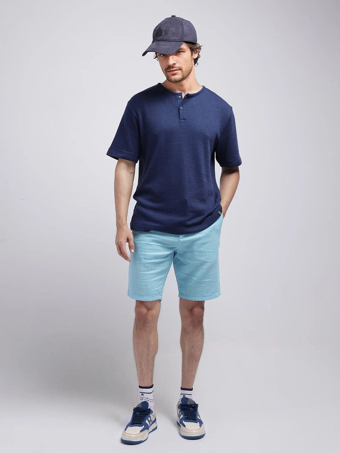 RARE RABBIT PINTO-25 Men Cotton Mid-Rise Regular Fit Shorts