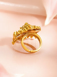 Rubans 18K Gold-Plated Goddess Lakshmi Cincin Jari Penyesuaian