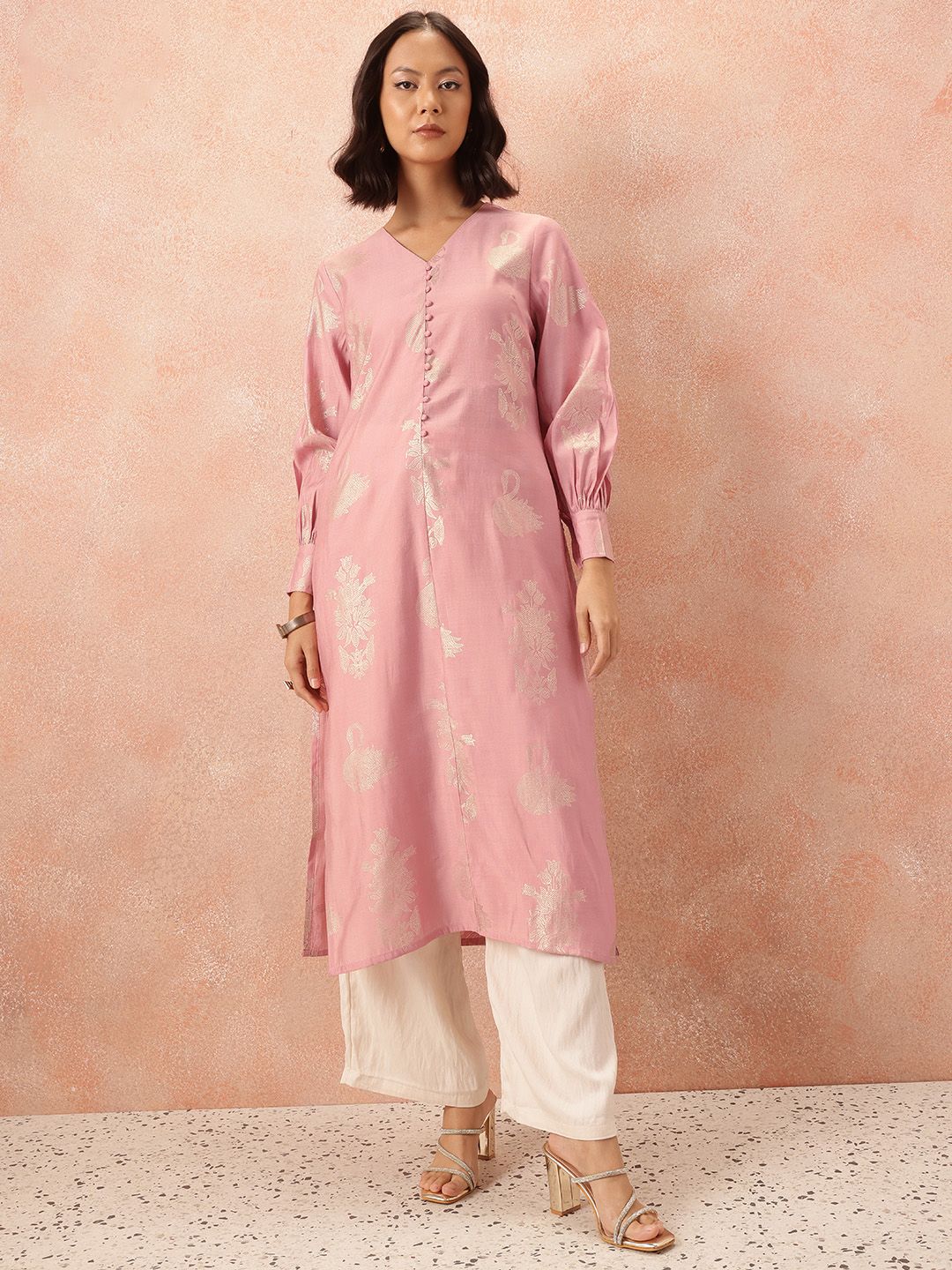 all about you Ethnic Motifs Print Straight Kurta