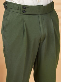 KLOTTHE Men Olive Lycra Formal Formal Trousers