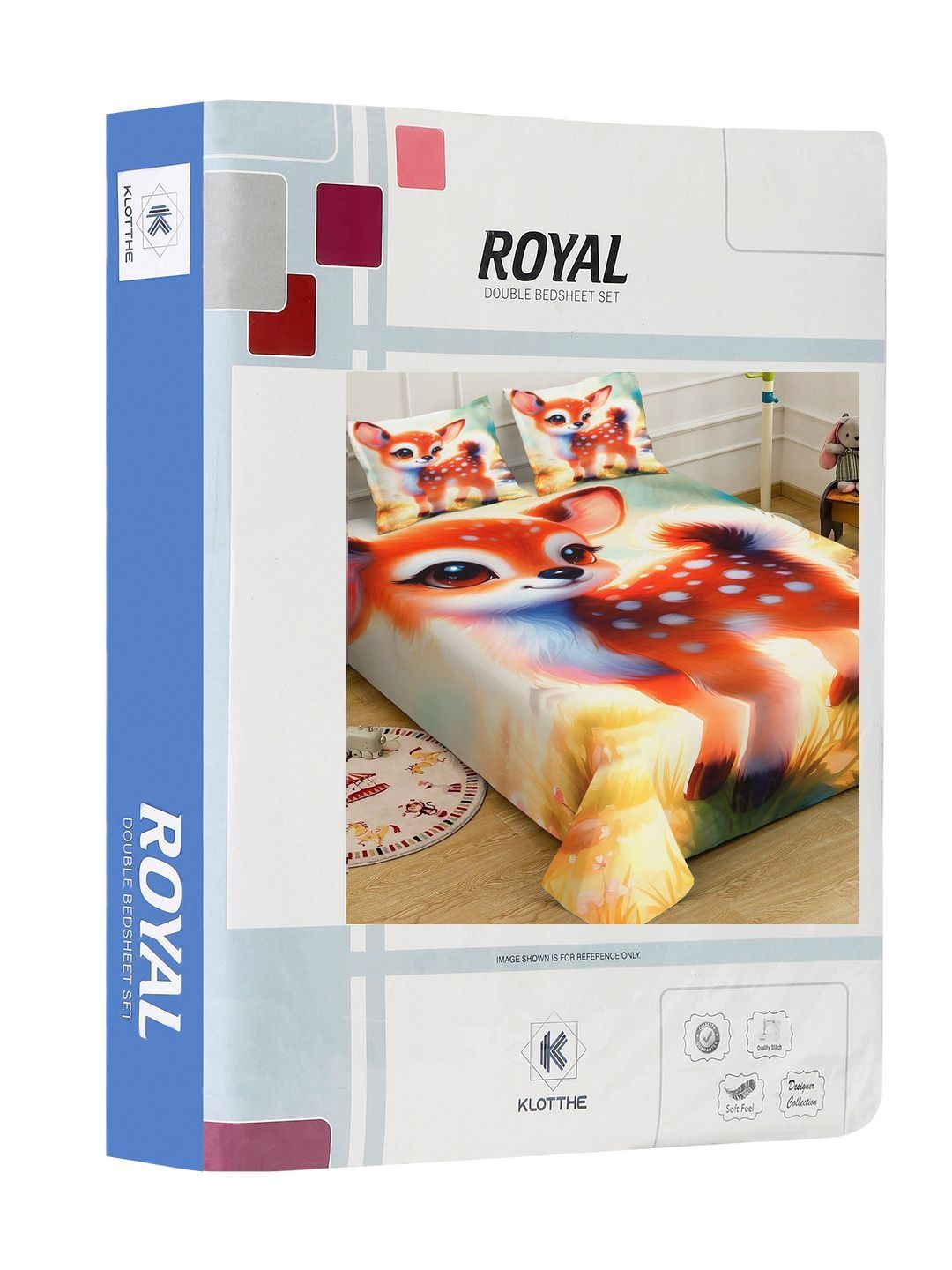 KLOTTHE Orange Animal Printed 400 TC King Superfine Bedsheets