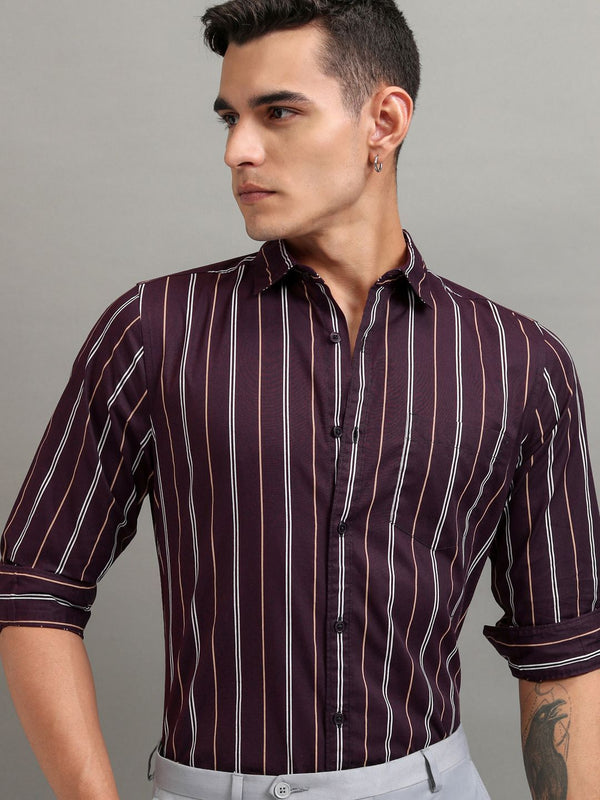 HIGHLANDER Men Striped Relaxed Fit Shirt