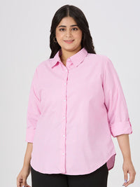 Gaya Quotient Plus Size Striped Spread Collar Smart Formal Shirt