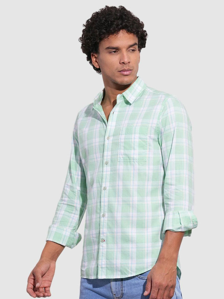 Being Human Men Classic Slim Fit Opaque Checked Casual Shirt