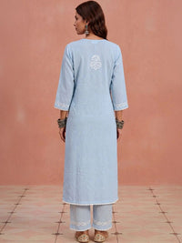House of Chikankari Women Regular Chikankari Kurta with Trousers