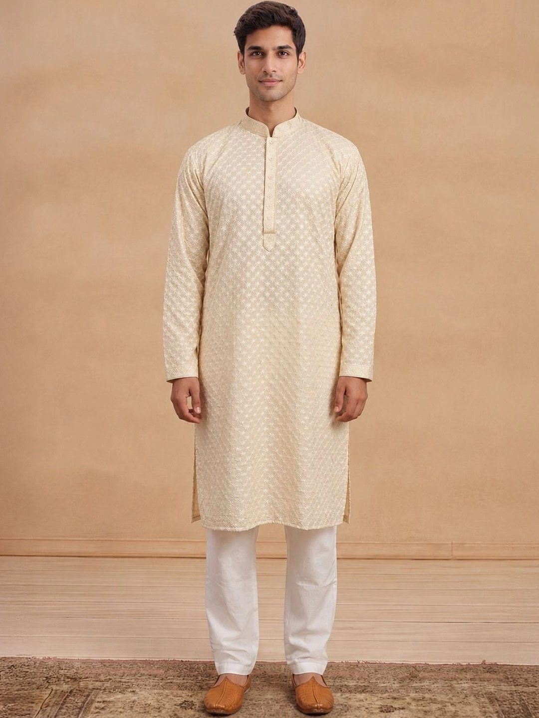 House of Chikankari Men Embroidered Chikankari Kurta