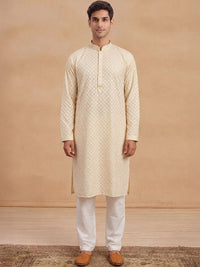House of Chikankari Men Embroidered Chikankari Kurta