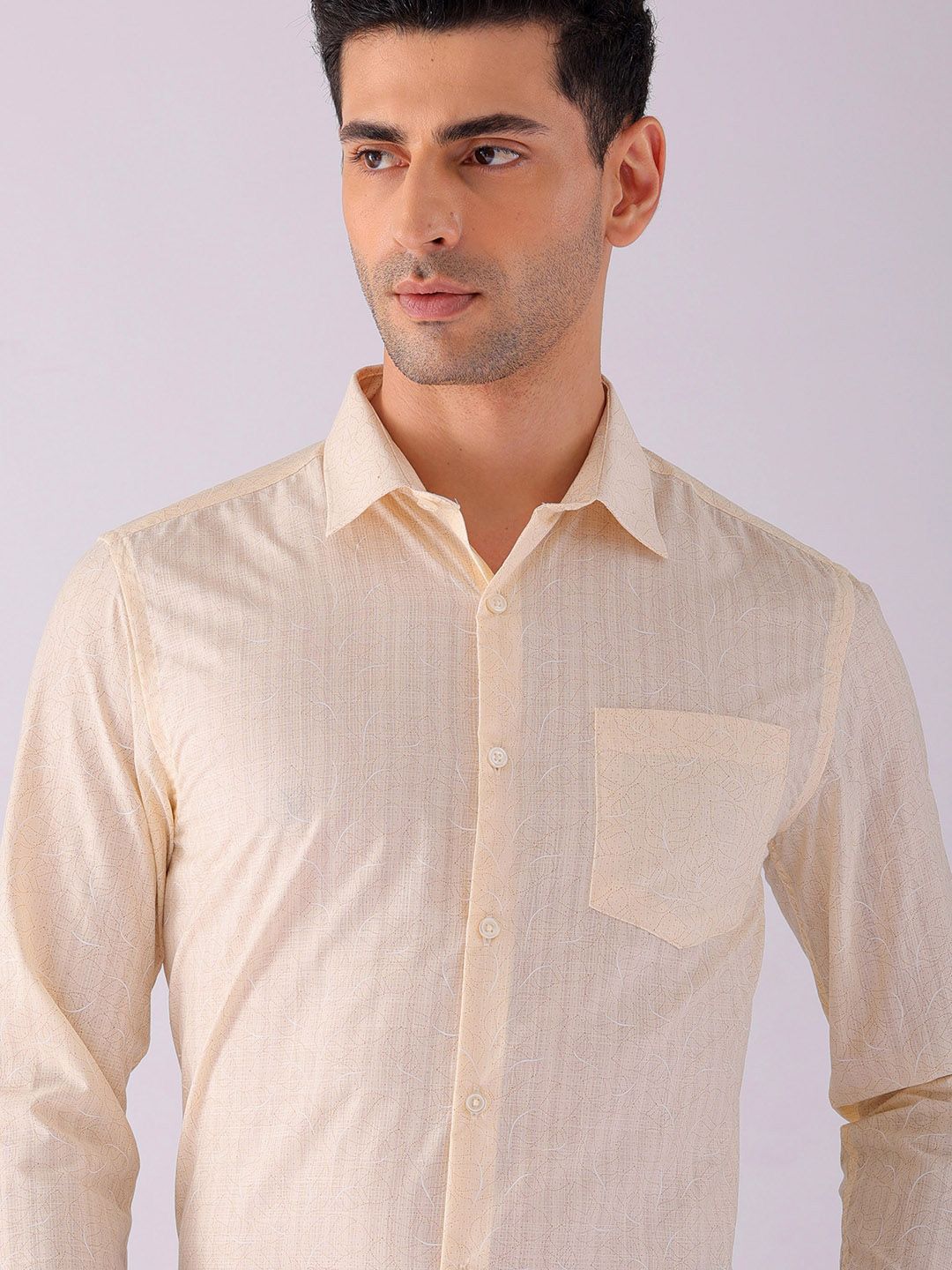 The Indian Garage Co. X Luxe Men Spread Collar Micro Ditsy Printed Slim Fit Formal Shirt