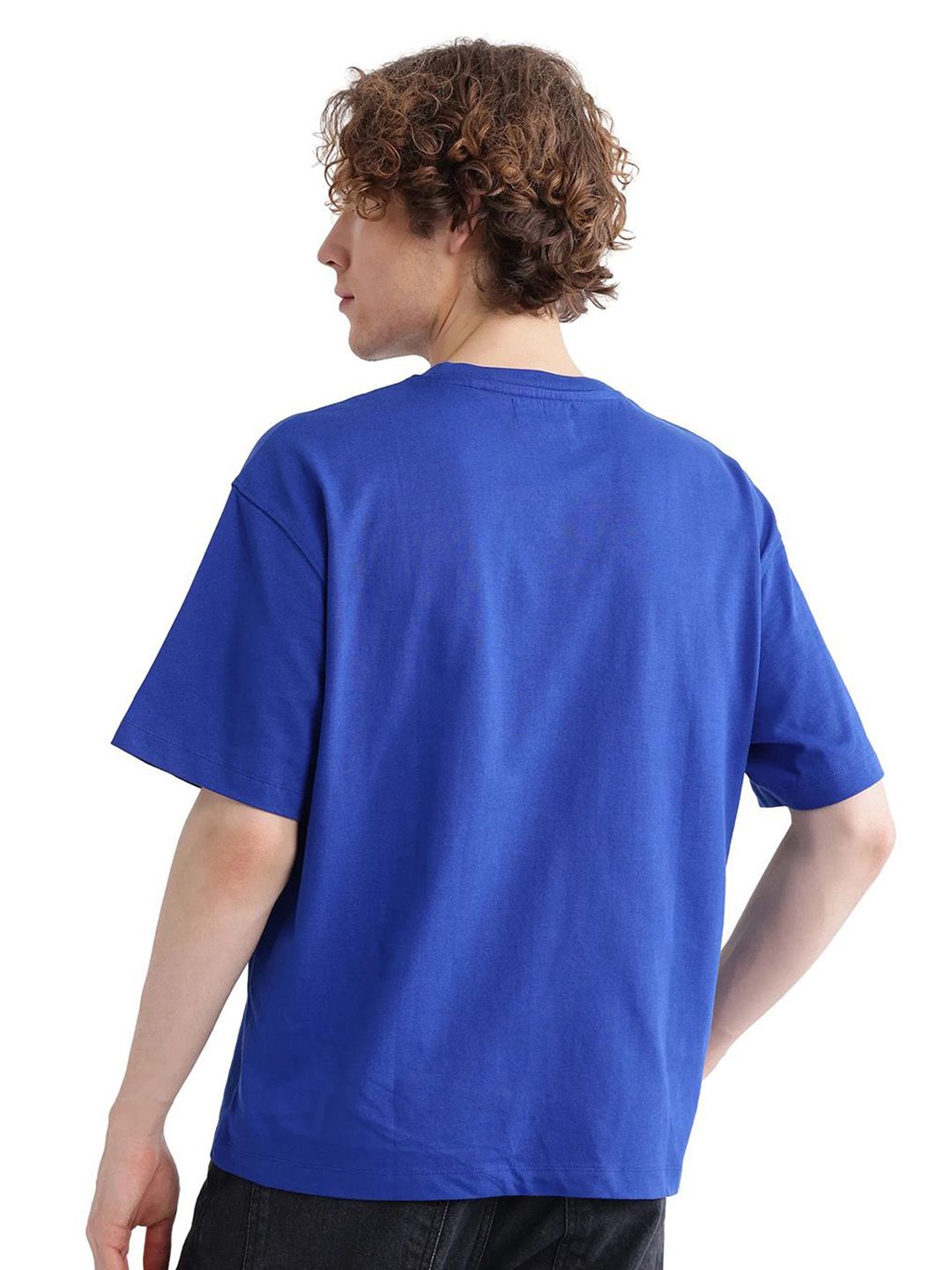 RARE RABBIT Men Graphic Printed Round Neck Cotton T-shirt