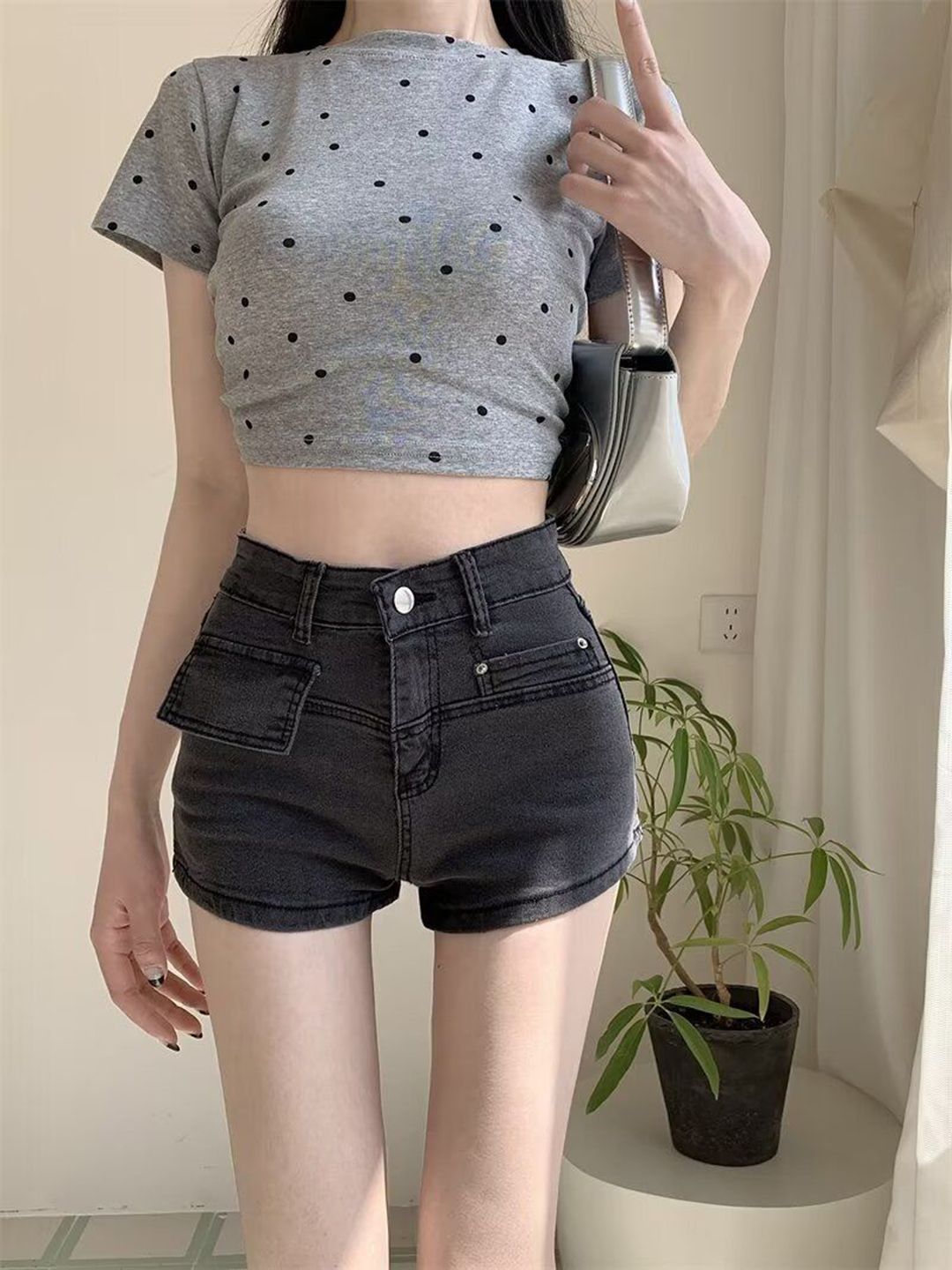 DressBerry Women Slim Fit High-Rise Hot Pants Shorts
