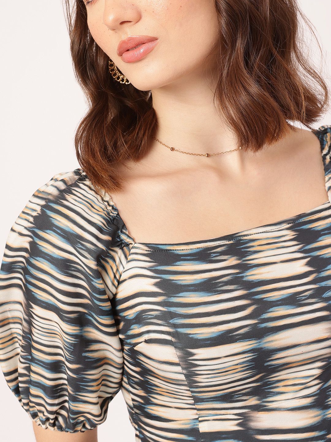 DressBerry Glamorous Getaway Printed Slit-Detail Sheath Dress