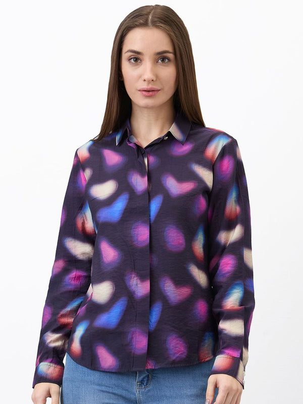 SPYKAR Women Spread Collar Abstract Printed Casual Shirt
