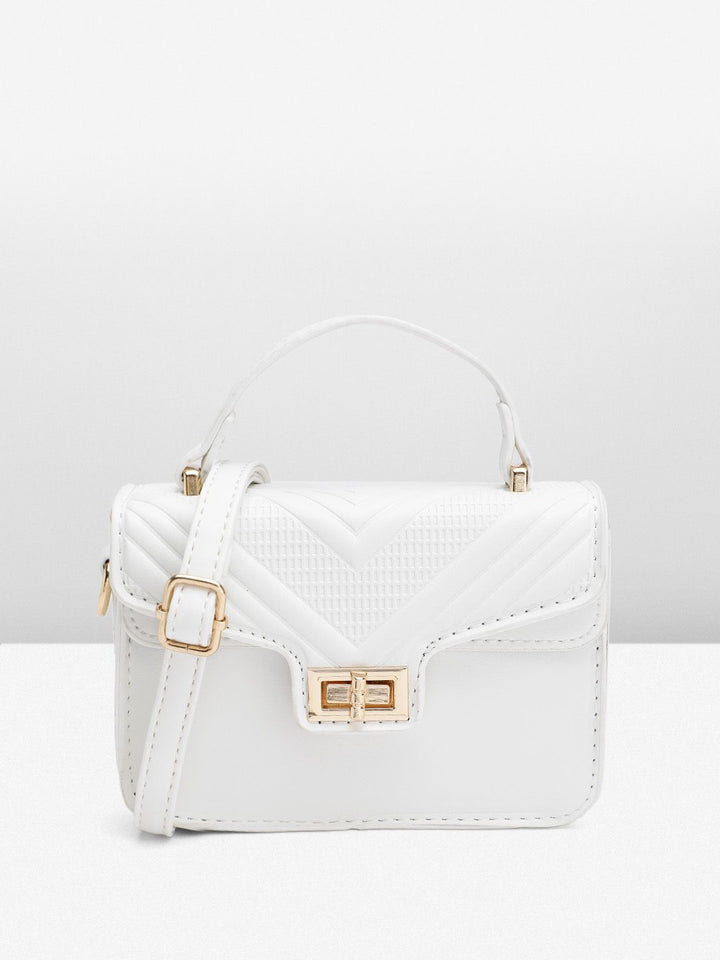 DressBerry Textured Structured Satchel Bag