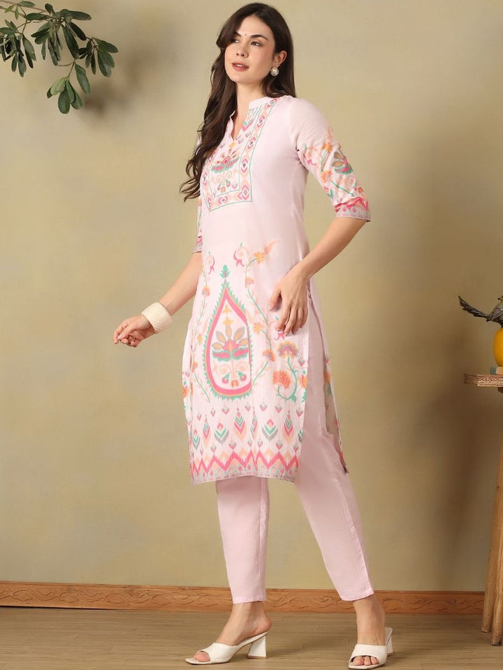 Mamicha Women Ethnic Motifs Printed Regular Pure Cotton Kurta with Trousers & With Dupatta