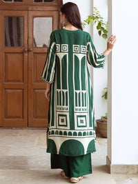 Indo Era Women Printed Regula Geometric A-Line Kurta with Palazzos
