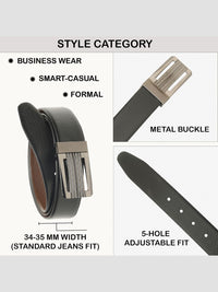 Teakwood Leathers Men Textured Leather Reversible Formal Belt