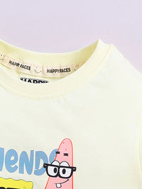 Happy Faces Boys Spongebob Printed Pure Cotton T-shirt