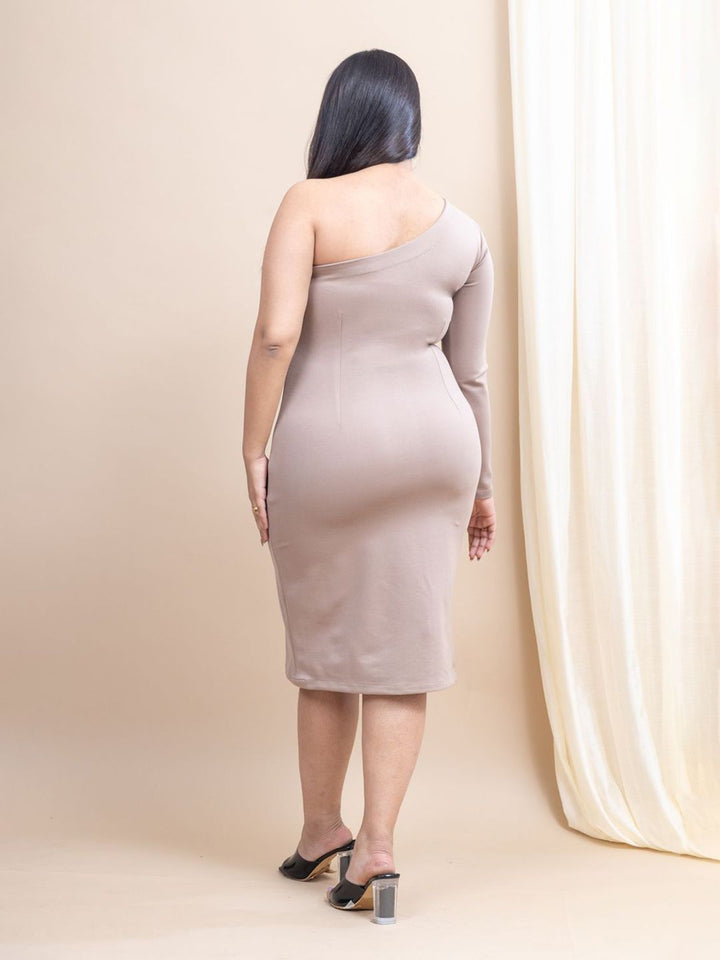 Mamicha Sheath Solid One Shoulder Dress