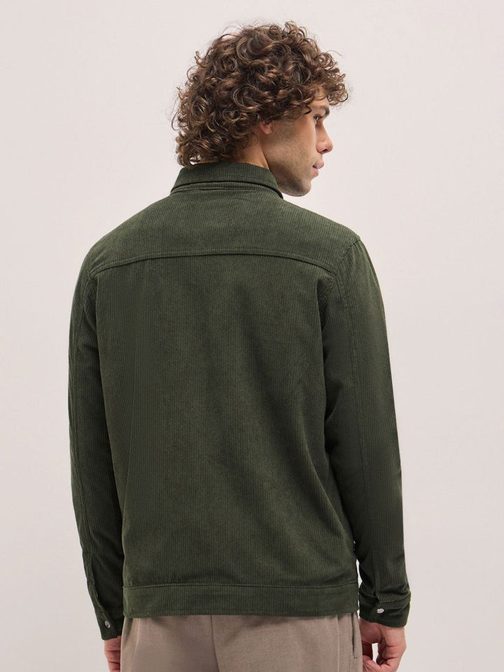 THE BEAR HOUSE Men Striped Lightweight Outdoor Open Front Jacket