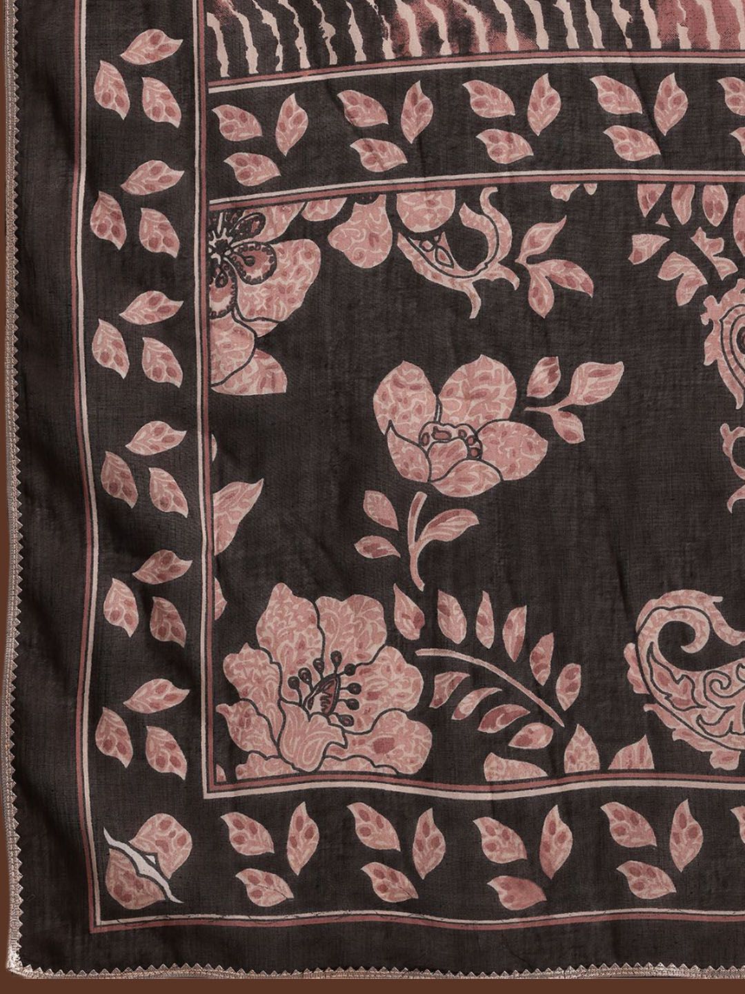 Libas Floral Printed Gotta Patti Pure Cotton Straight Kurta With Palazzo & Dupatta