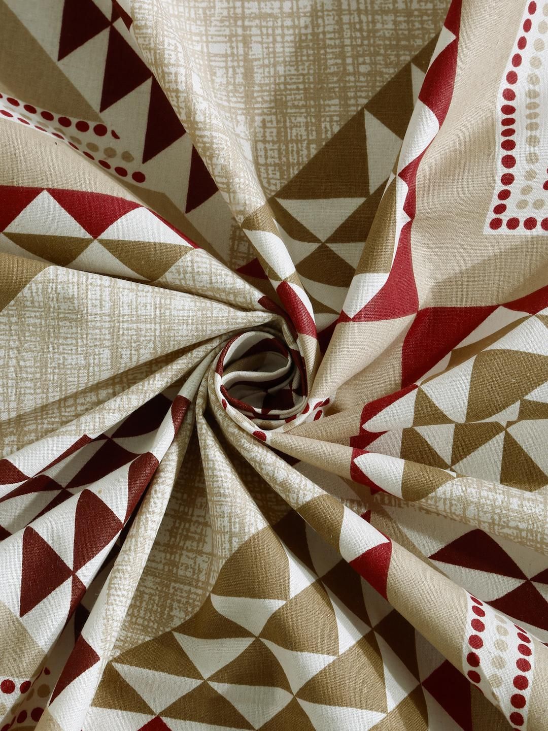 Cadar Bujang KLOTTHE Beige Geometric Cotton