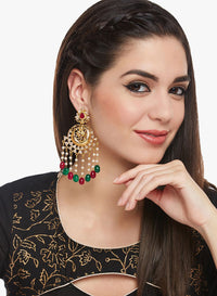 Anting-anting Drop Kontemporari Bersalut Emas Anouk Cubic Zirconia