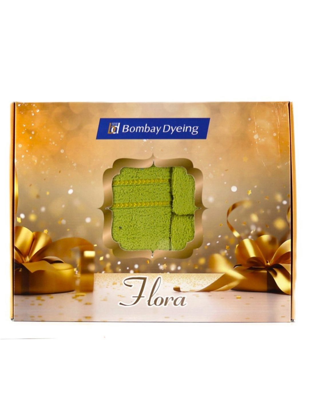 BOMBAY DYEING Lime Green 4 Piece Cotton 400 GSM Towel Set