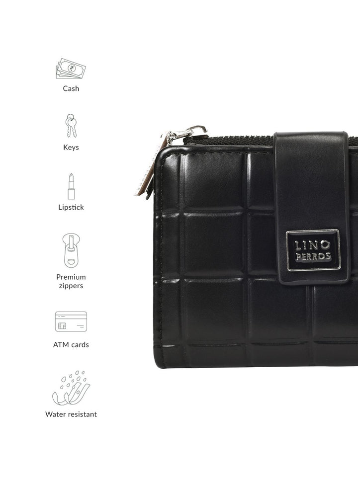 Lino Perros Women Geometric Textured Two Fold Wallet