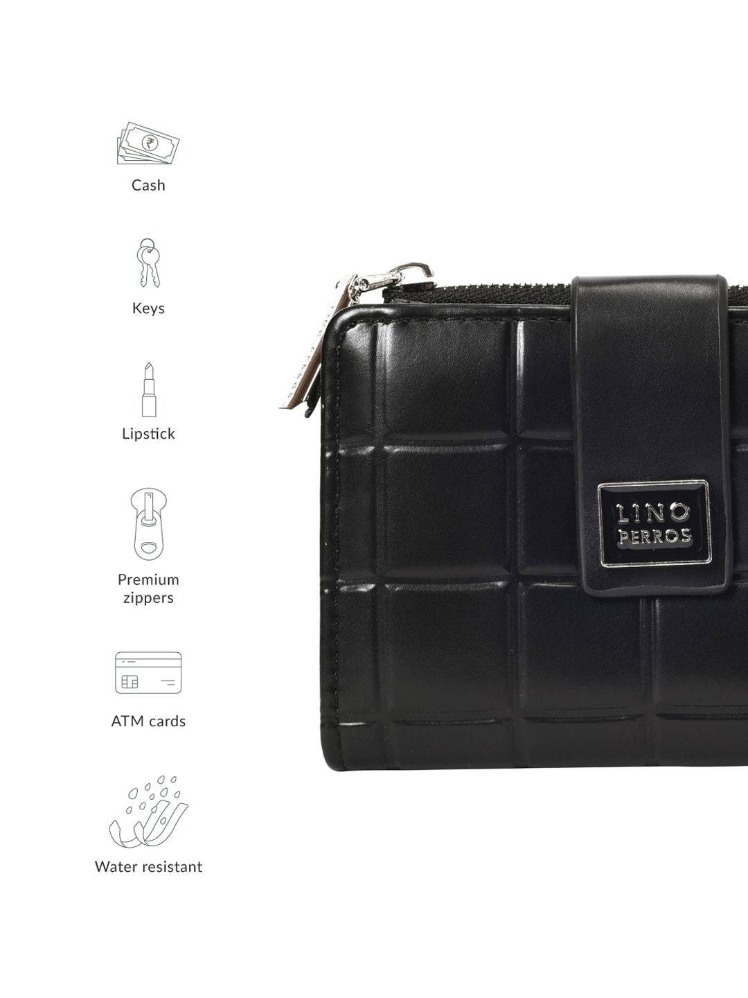 Lino Perros Women Geometric Textured Two Fold Wallet