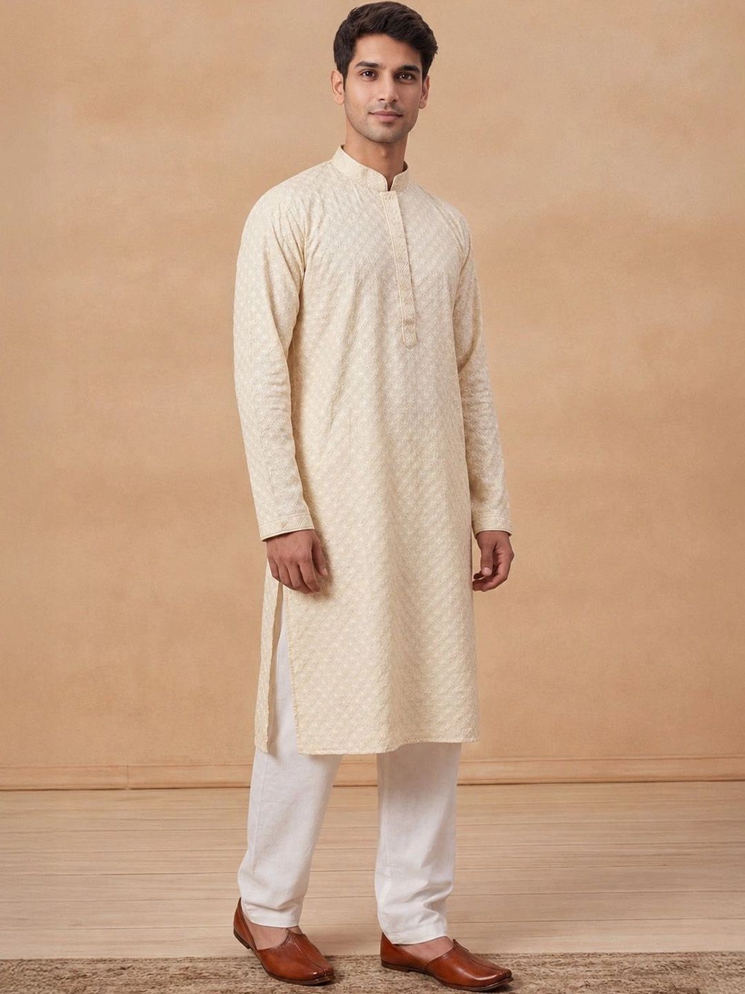 House of Chikankari Men Embroidered Chikankari Kurta