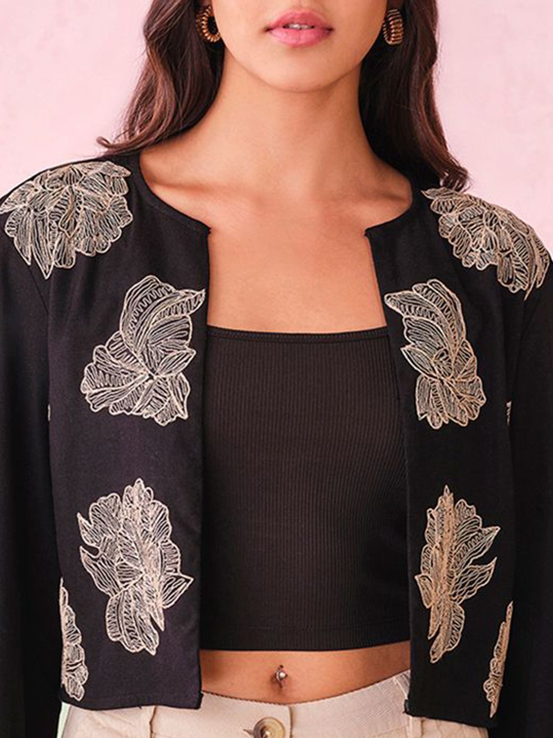 AND Printed Open Front Shrug