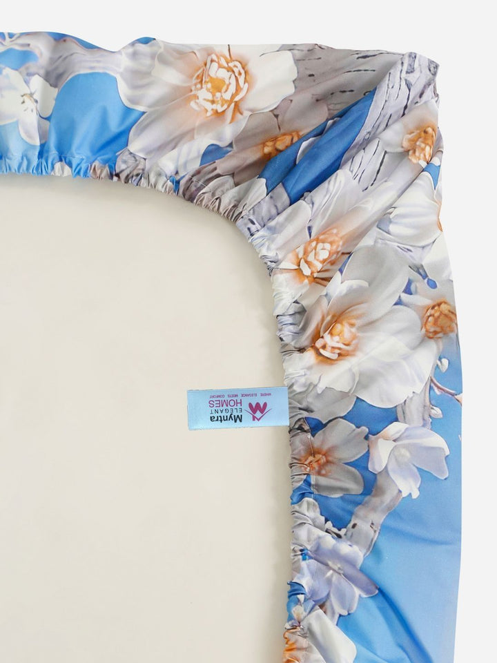 Myntra Elegant Homes Biru Dilengkapi Cadar 7D King 400 TC Dengan 2 Sarung Bantal-250X225 sm