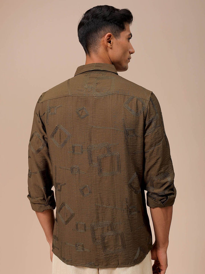 The Indian Garage Co Men Regular Fit Embroidery Resortwear Shirt