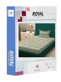 KLOTTHE Green Floral Cotton Single Bedsheets